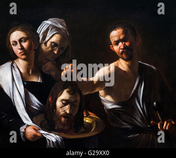 Salomè riceve la testa di Giovanni il Battista da Michelangelo Merisi da Caravaggio (1571-1610), olio su tela, 1609-10 Foto Stock