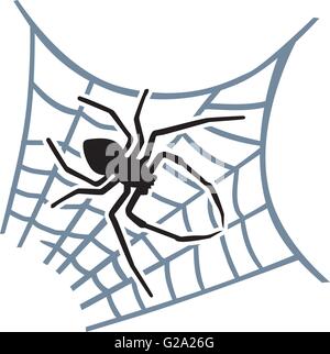 Spider seduta nel web Illustrazione Vettoriale