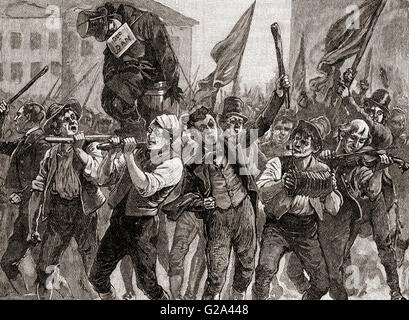 Una scena da Belfast disordini del 1886. A partire dal secolo edizione del Cassell della storia dell'Inghilterra, pubblicato c. 1900 Foto Stock