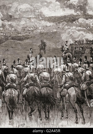 La battaglia di Königgrätz aka la battaglia di Sadowa, Sadová, o di Hradec Králové, nei pressi di Sadová, Boemia, ( attuale Repubblica Ceca ) 3 luglio 1866, parte dell'Austro-Prussian guerra in cui il Regno di Prussia sconfisse l'impero austriaco. Foto Stock