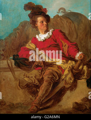 Jean-Honoré Fragonard - Jean-Claude Richard, Abate di Saint-Nom - MNAC - Barcellona Foto Stock