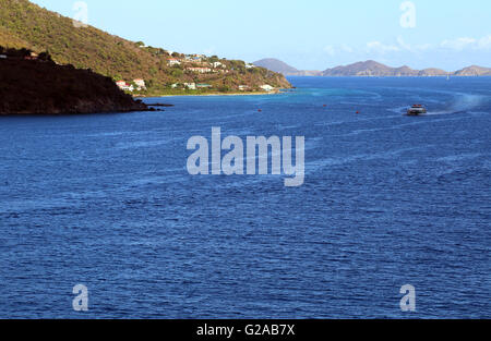 Isole delle Isole Vergini Britanniche, da Road Town, Tortola Harbour, BVI Caraibi Foto Stock