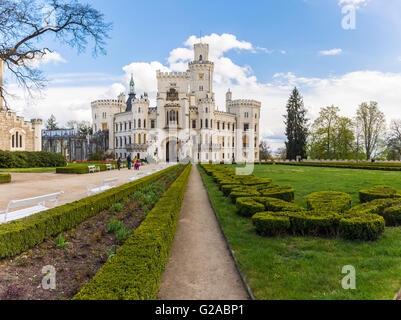 Il Castello di Hluboka, Boemia del Sud, Repubblica Ceca Foto Stock