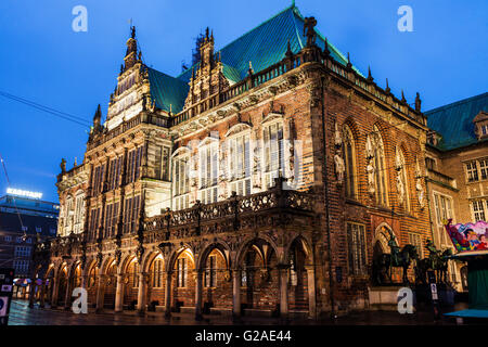 Brema Rathaus sulla piazza del mercato di Brema, Germania Foto Stock