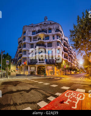 Casa Mila, La Pedrera, Barcellona, in Catalogna, Spagna Foto Stock