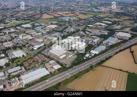 Una veduta aerea della Sowton Industrial Estate in Exeter Devon Foto Stock