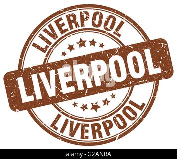 Liverpool grunge marrone vintage rotondo timbro di gomma Illustrazione Vettoriale