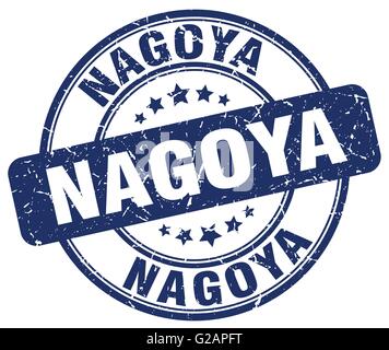 Nagoya blu rotondo grunge vintage timbro di gomma Illustrazione Vettoriale