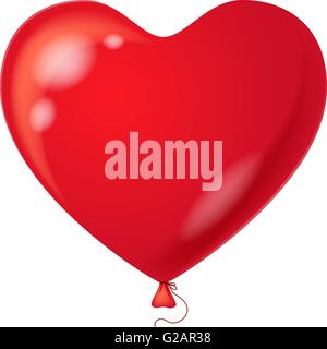 Rosso, a palloncino a forma di cuore Illustrazione Vettoriale