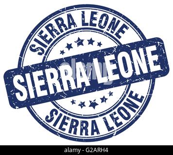Sierra Leone blu rotondo grunge vintage timbro di gomma Illustrazione Vettoriale