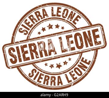 Sierra Leone grunge marrone vintage rotondo timbro di gomma Illustrazione Vettoriale