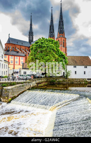 Viste intorno Uppsala, Svezia il premier e antica città universitaria Foto Stock