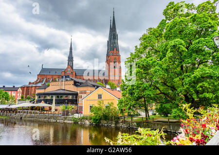 Viste intorno Uppsala, Svezia il premier e antica città universitaria Foto Stock