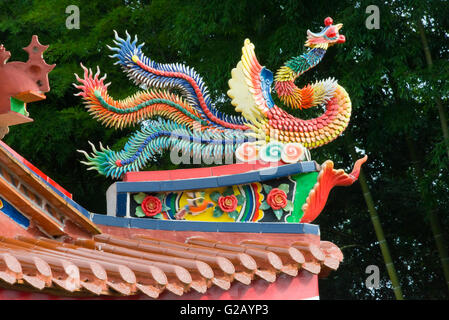 Tempio ornato di scultura decorazione, Nanjing County, provincia del Fujian, Cina Foto Stock