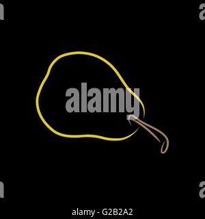 Contorno colorato di pera, illustrazione vettoriale Illustrazione Vettoriale