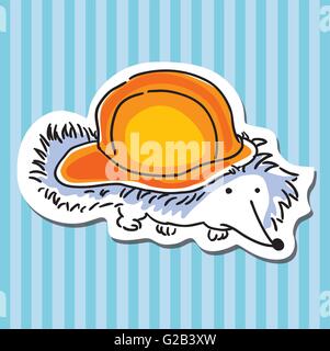 Riccio disegno isolato su sfondo bianco Illustrazione Vettoriale