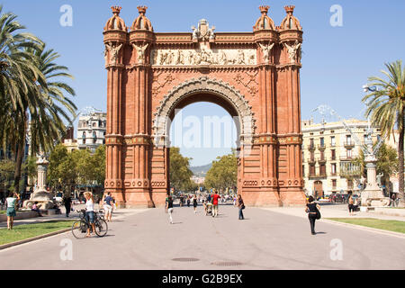 Parc de la Ciutadella, Arc de Triomf o arco trionfale, Barcellona, in Catalogna, Spagna Foto Stock
