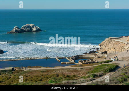 California, San Francisco, Lands End, Sutro le rovine dei Bagni Foto Stock