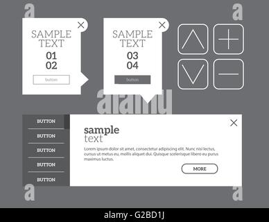 Gli elementi dell'interfaccia utente del set di componenti con il design piatto tendenza EPS10 Illustrazione Vettoriale