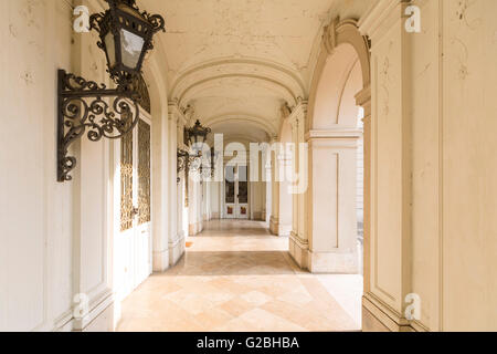 Portici in Palazzo Festetics, Keszthely, Zala county, Ungheria Foto Stock