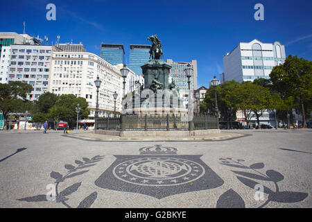 Statua in Praça Tiradentes, centro di Rio de Janeiro, Brasile Foto Stock