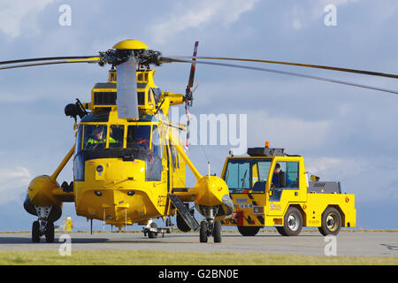 Westland Sea King Hc3 XZ597 G-SKNG, presso RAF Valley, Anglesey, Galles del Nord, Regno Unito. Foto Stock