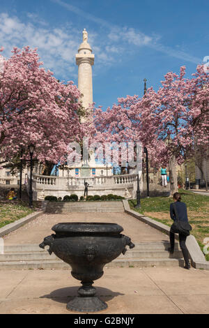 Monumento di Washington Baltimore, Maryland MD Foto Stock