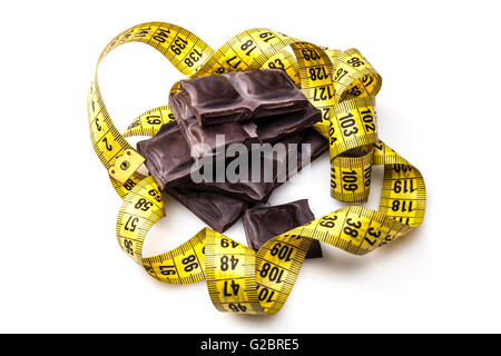 Isolare il cioccolato su sfondo bianco con ombra Foto Stock