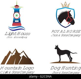 Vettore astratto Logo Design modello. Creative rotondo blu Icona del concetto Illustrazione Vettoriale