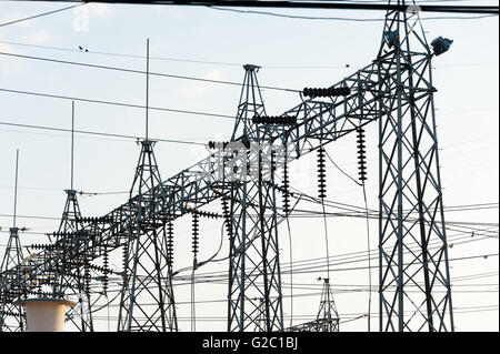 Trasformatore posto grande industria Foto Stock