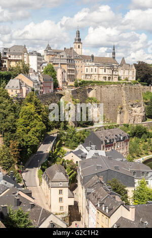 Vista sulla città capitale, Lussemburgo Foto Stock