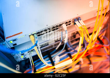 Switch core tecnologia in rete posto in camera . Foto Stock