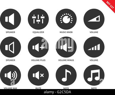 Volome icone su sfondo bianco Illustrazione Vettoriale