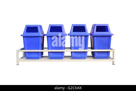 Vecchio Blu set di vassoio di plastica isolati su sfondo bianco e sono tracciati di ritaglio. Foto Stock