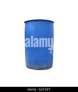 Vecchio blu dello scomparto in plastica isolato su sfondo bianco e sono tracciati di ritaglio. Foto Stock