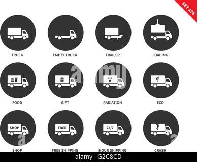 I carrelli icone su sfondo bianco Illustrazione Vettoriale