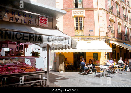 Terrazza a La Paz mercato. Madrid, Spagna. Foto Stock