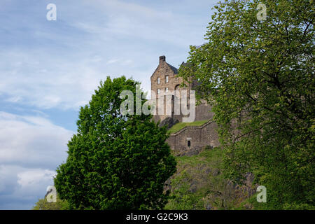 Il Castello di Edimburgo e bastioni, Scozia. Foto Stock