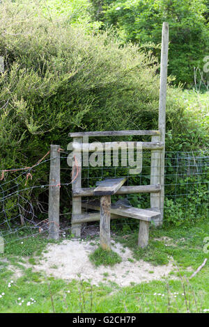 Un stile ricoperta in campagna vicino a Chilham, Kent, Inghilterra. Foto Stock