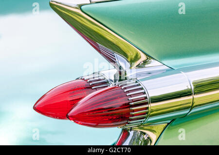 Cadillac Fleetwood 1959, luce posteriore per auto d'epoca classica americana Foto Stock