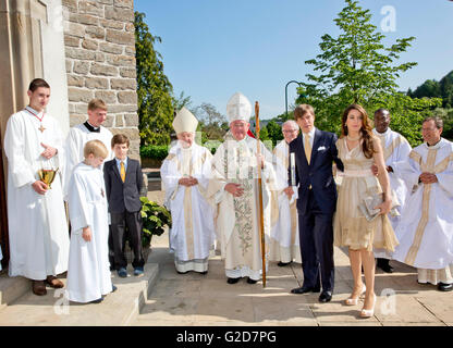 Nommern, 28-05-2016 Principe Louis, Princess Tessy, Principe Gabriel e il principe di Noé prima santa Comunione di S.A.R. il Principe Noè presso la chiesa di Nommern, figlio del principe Luigi e della Principessa Tessy del Lussemburgo RPE/Albert Nieboer/Paesi Bassi : NESSUN SERVIZIO DI FILO- Foto Stock