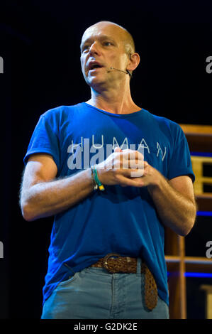 Steve Hilton academic & ex consigliere politico di parlare sul palco a Hay Festival 2016. Foto Stock