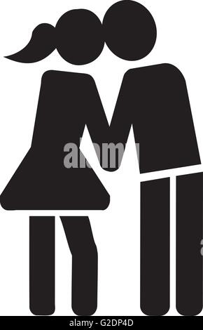 Giovane kissing icona Illustrazione Vettoriale