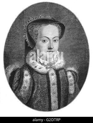Queen Mary I (1516 - 1558) era il figlio unico di Enrico VIII e la sua prima moglie Caterina d'Aragona a sopravvivere all'età adulta. Ella è la regina di Inghilterra e Irlanda dal luglio 1553 fino alla sua morte. La sua esecuzioni di protestanti hanno portato alla sobriquet postuma "Bloody Mary". Foto Stock