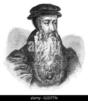 John Knox (1513 - 1572) era un ecclesiastico scozzese, teologo e scrittore che era un leader della Riforma Protestante ed è considerato il fondatore della denominazione Presbiteriana in Scozia. Foto Stock