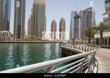 Vista del quartiere Marina di Dubai Foto Stock