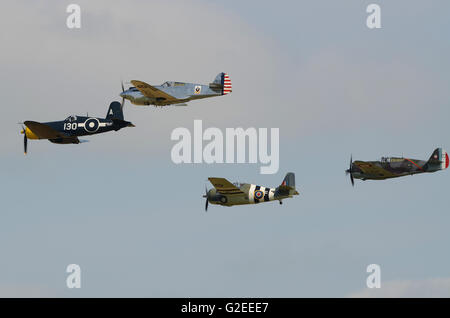 Duxford Airshow. Combattenti della seconda Guerra Mondiale Foto Stock