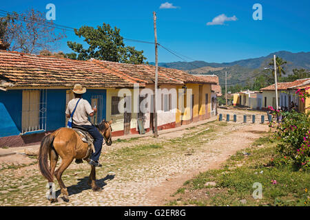 Orizzontale di street view in Trinidad, Cuba. Foto Stock