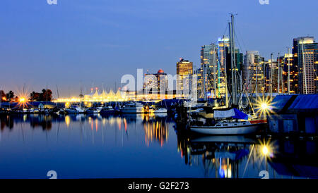 Incredibile Notte del porto di Vancouver, BC, Canada Foto Stock