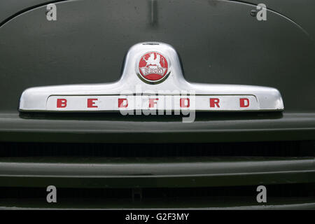 Bedford autocarro badge e della griglia anteriore Bedford veicoli fabbricati commerciali dei veicoli di trasporto da 1930 a 1991 Foto Stock